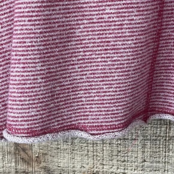 Free People Lacey Love Swing Top Pink White Striped Lace Up Size Small - Picture 7 of 9